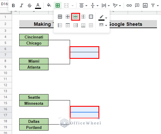 select horixontal border for progress lines