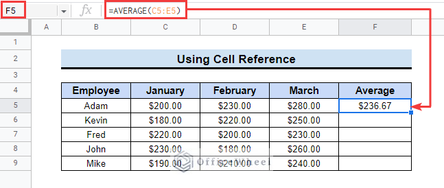 Inserting formula