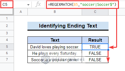 Identifying Ending Text in a Cell Range