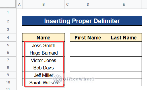 Putting Space As A Delimiter Between Texts