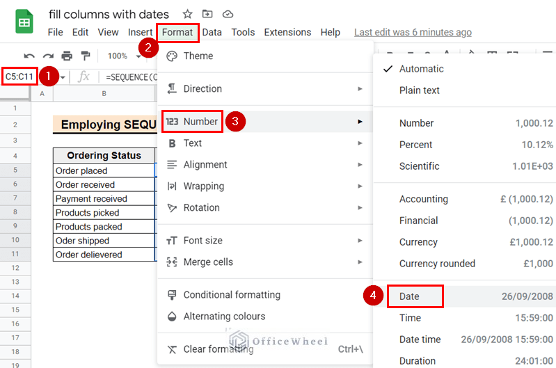 selecting options to convert the values in date format