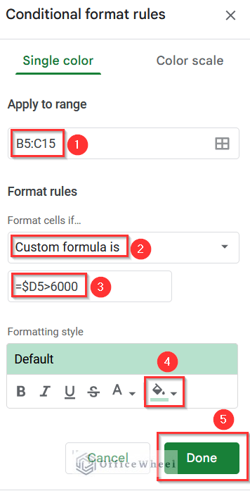 Performing Several Operations at Conditional Format Rules Window