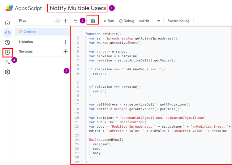Apps Script Code
